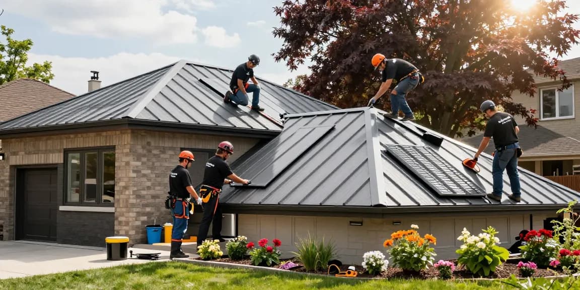 Metal roofing installation by MRoof team on a Toronto home, showcasing durability and aesthetic appeal.