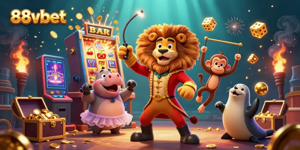 Experience the excitement at 88vbet with vibrant casino elements and dynamic characters in a 3D world.