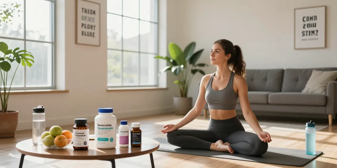 Boost your vitality with Canadian peptides in a bright home gym setting.